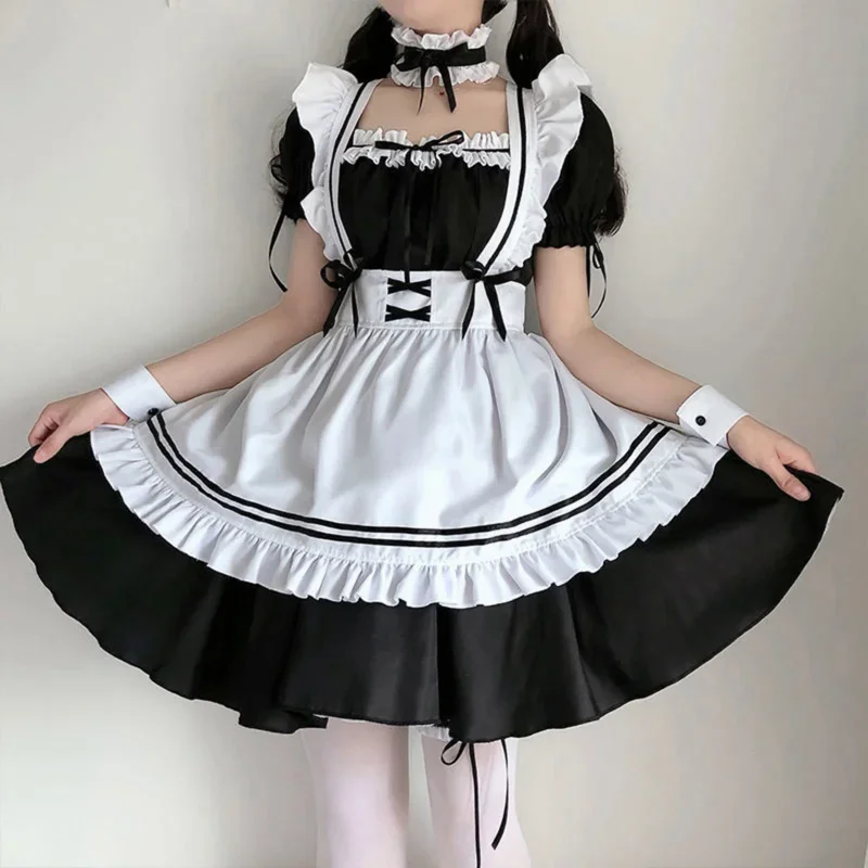 Cosbao 2022 Nero Carino Lolita Costumi da cameriera Ragazze Donne Bella Cameriera Cosplay Animazione Spettacolo Vestito giapponese Abito di alta qualità Cl