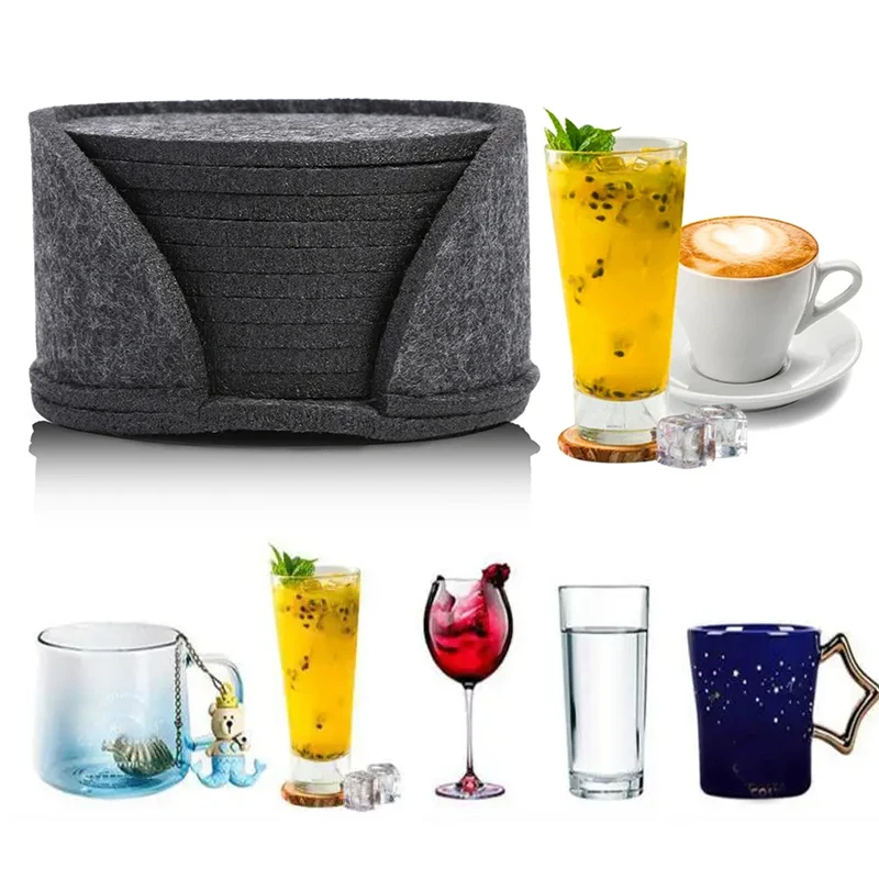 Sottobicchiere rotondo in feltro tappetino protettivo per tavolo da pranzo tappetino per tazza resistente al calore caffè tè bevanda calda tazza tovaglietta accessori da cucina 10 pezzi