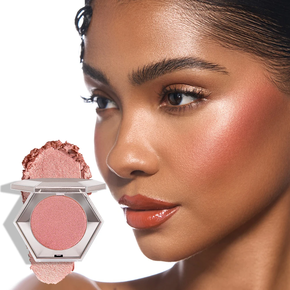 

8-цветный пресс-пудра под частной торговой маркой, индивидуальный логотип, шестиугольное зеркало, блестящий мерцающий хайлайтер, объемный осветляющий макияж для лица