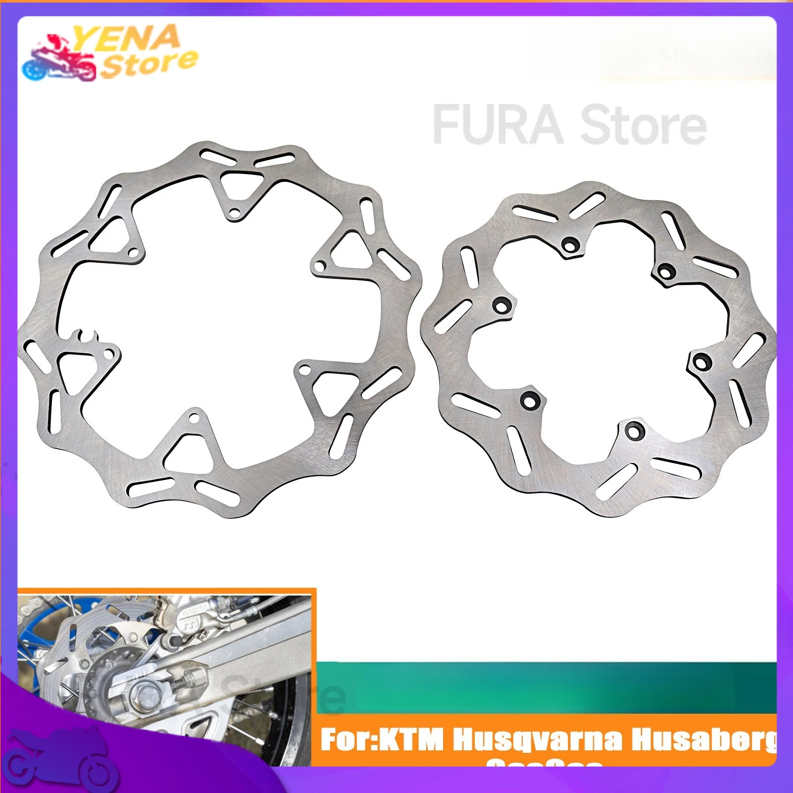 

Applicable to Motorcycle Rear Sprocket 220mm Front and Rear Brake Disc for KTM 125 Off Road Bike Compatible with Dirt Pit Bike