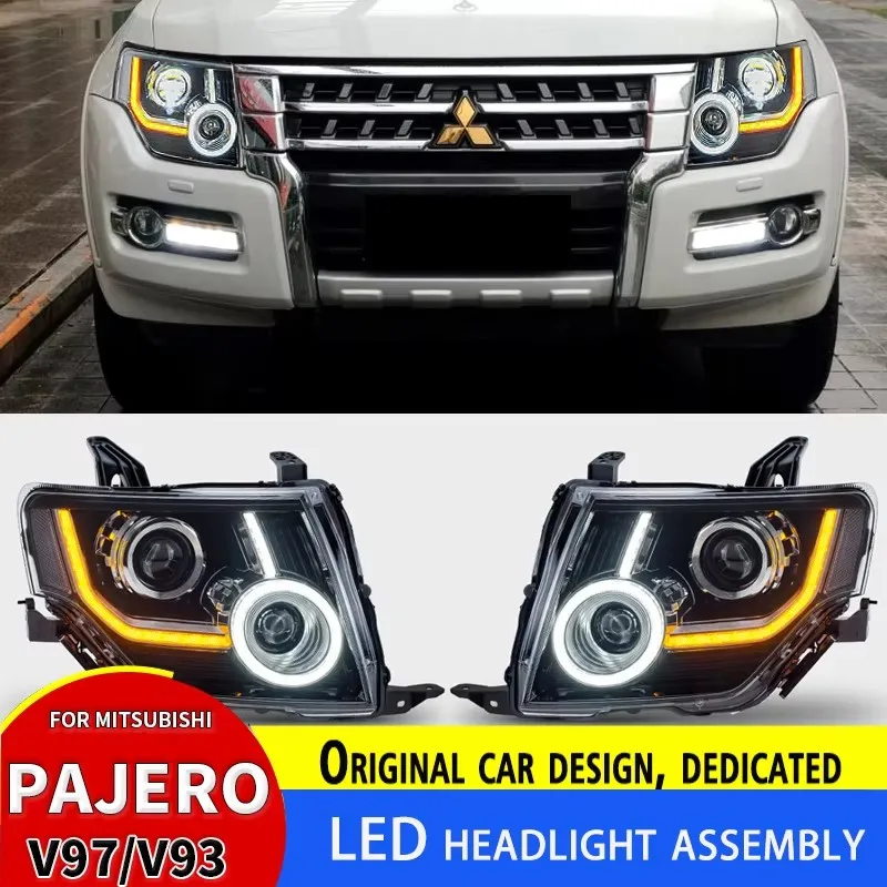 

2004~2021 For Mitsubishi Pajero V97 V93 V73 V87 Headlight Bulbs(LED) Double Lens Streamer Headlights Shogun Head Lamp Assembly