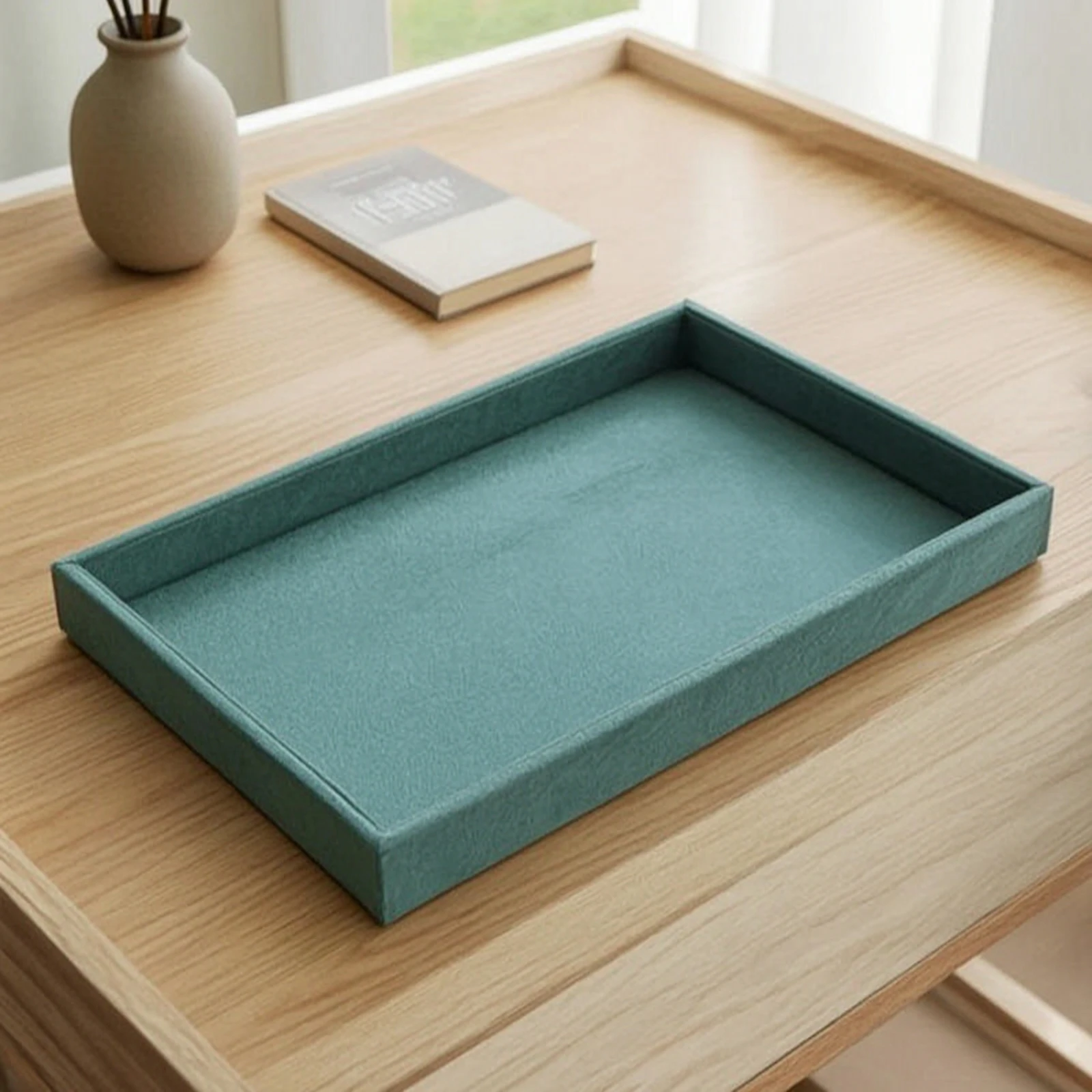 Velvet Jewelry Tray Rectangular Jewelry Organizer Tray Shallow Open-Top for Drawer, Dresser
