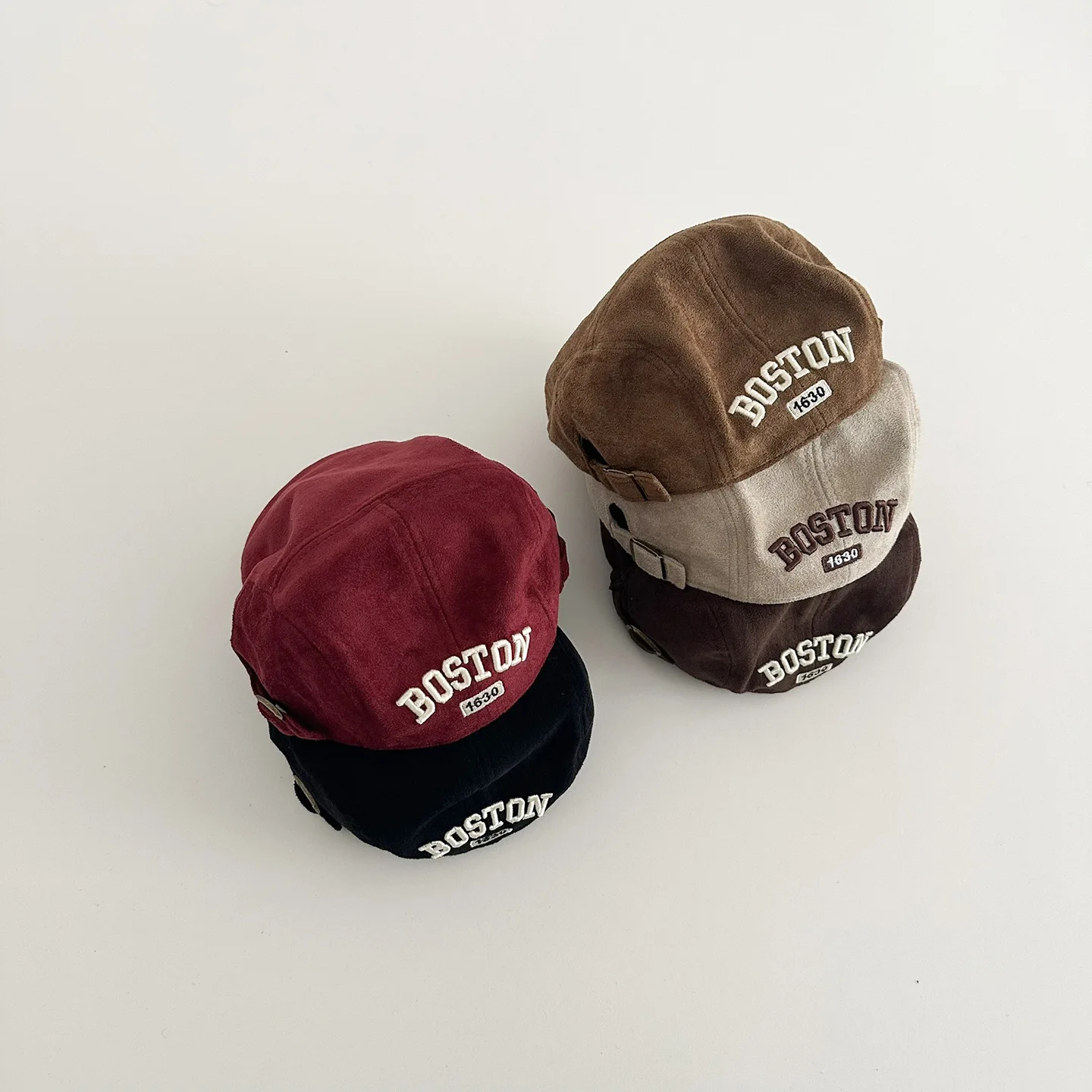 Letter Embroidered Embroidered Beret Hat Cotton Material Solid Color Cotton Sun Hat Adjustable Style Comfortable
