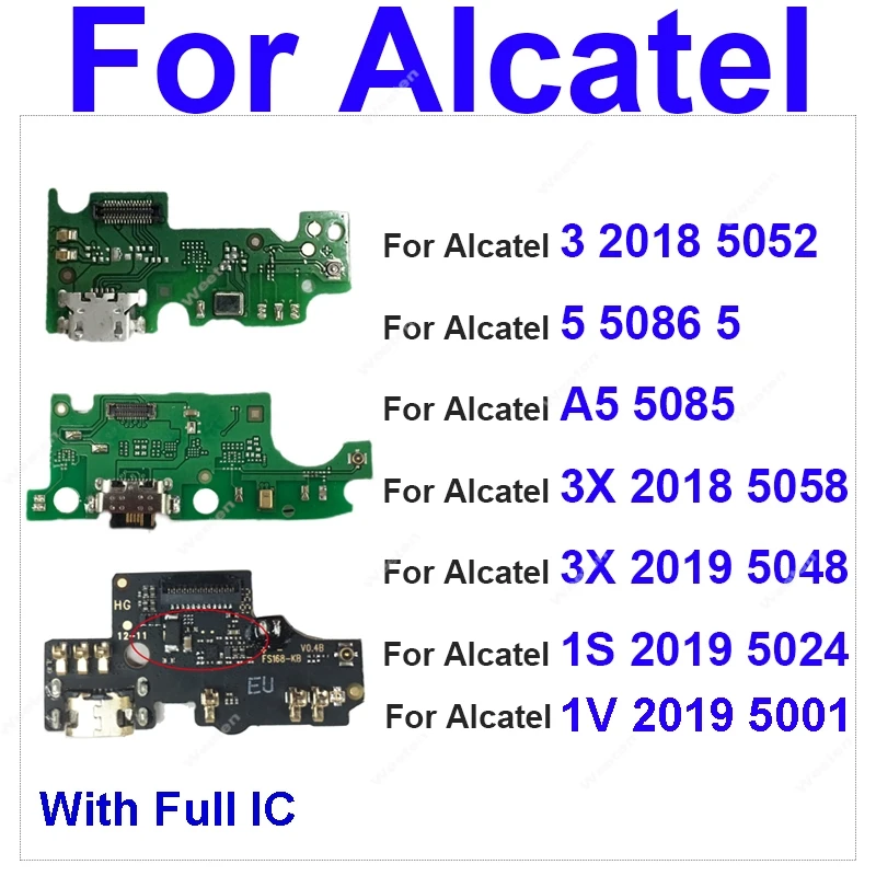 USB Charging Port Board For Alcatel 3 5052 5 5086 A5 5085 3X 5058 3X 2019 5048 1V 2019 5001 1S 2019 5024 5024F USB Charger Board