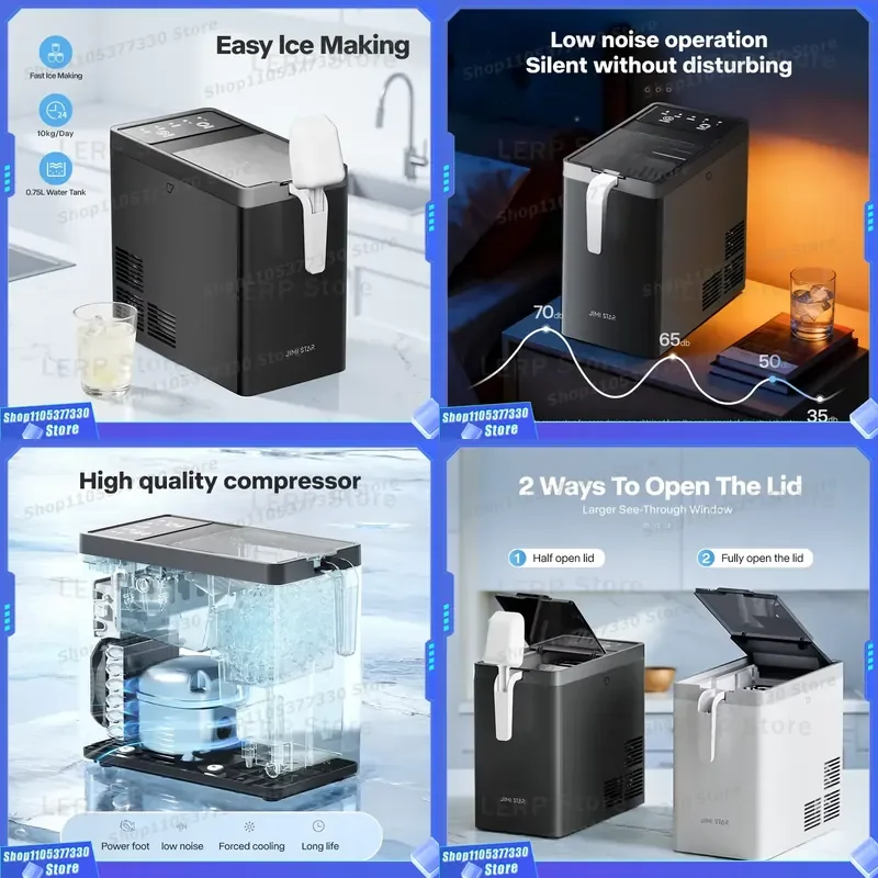 Portable Electric Bullet Ice Maker for Use with Plastic Bottle Water Input