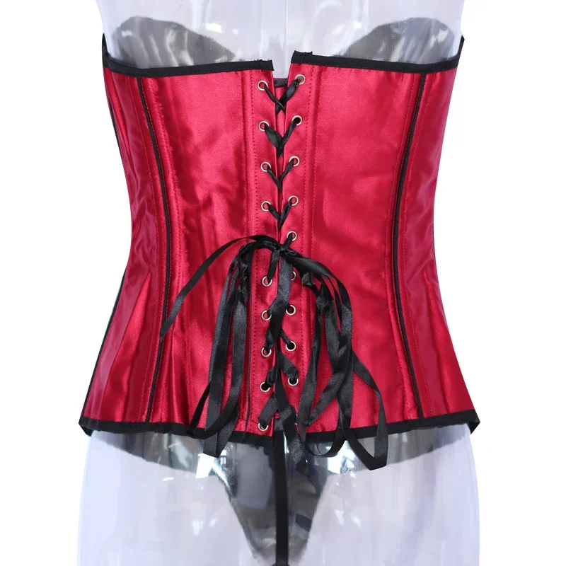 Sexy Red Corset Bustier Women Breathable Slimimg Body Shapwear Corselet Autumn Lightweight Underwear Lingerie