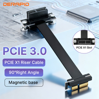 PCIE X1 Riser Cable 90 Degree Right Angle 8Gbps PCIe 3.0 X1 to X1 Extension Cable PCI Express 1x Riser Card Ribbon Extender