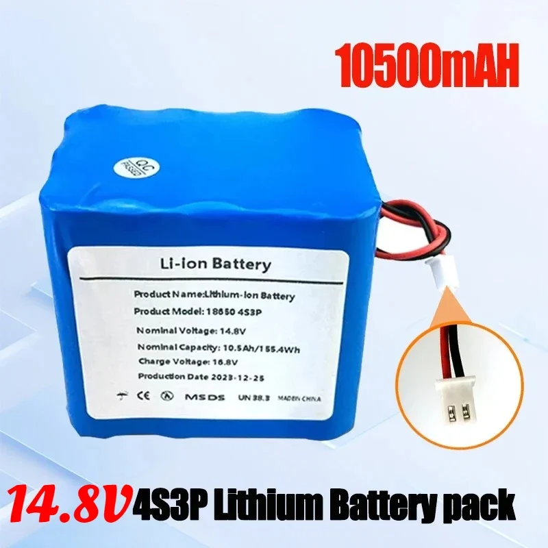 4S3P 14.8V 10500mAh For Night Fishing Lamp Heater Miner's Lamp Amplifier Etc 18650 Li-iom Battery Pack with BMS