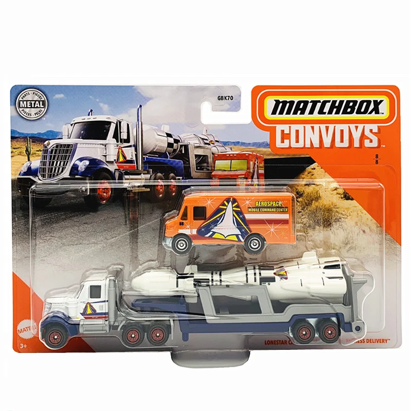 Mattel Matchbox Convoys City Car Models Engineering Transport Alloy Trailer Trolley Towing Container Toys for Boys Tanker Truck