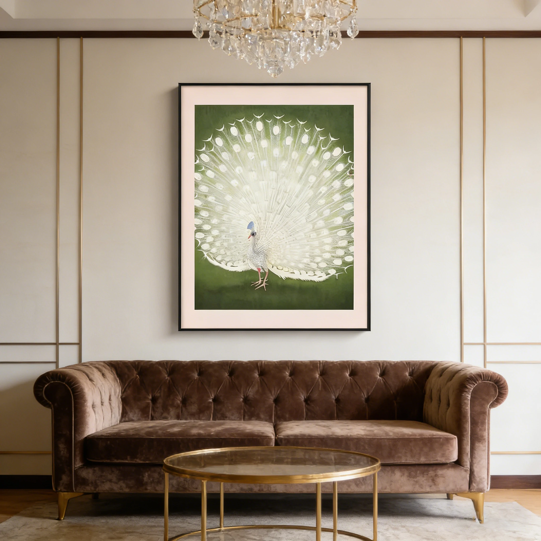

Vintage Japanese Style White Peacock Egret Canvas Poster Elegant Moonlit Bird Painting Living Room Bedroom Wall Decor Art