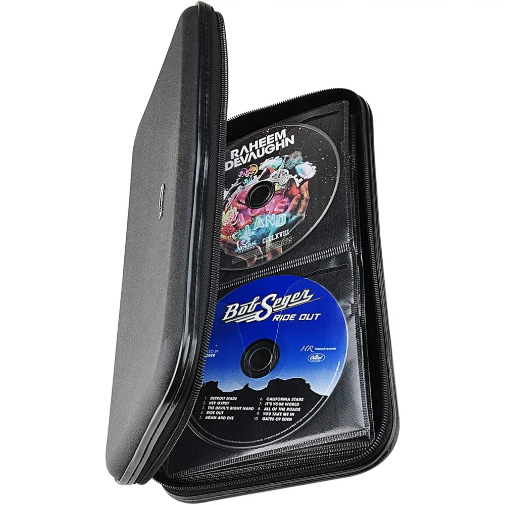 

CD DVD Case, 72 Capacity Heavy Duty Wallet, DVD Case Holder for Car, Hard Shell Sturdy case, CD Disk Holder, Disc Binder, Bookle