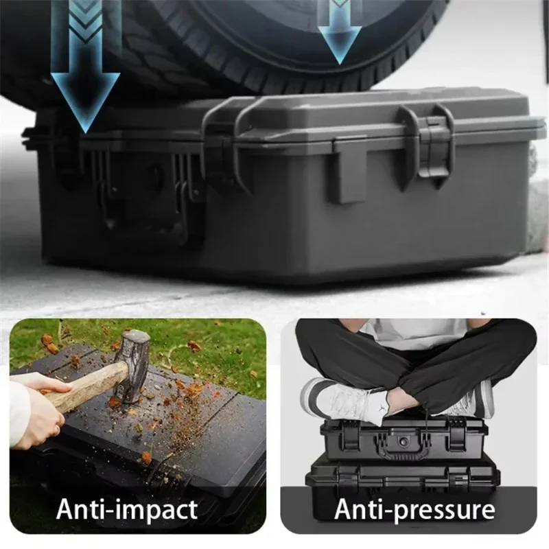Portable ABS Tool Box with Pre-cut Foam Tool Box Plastic Safety Instrument Case Dry Impact Equipment Resistant Tool Case