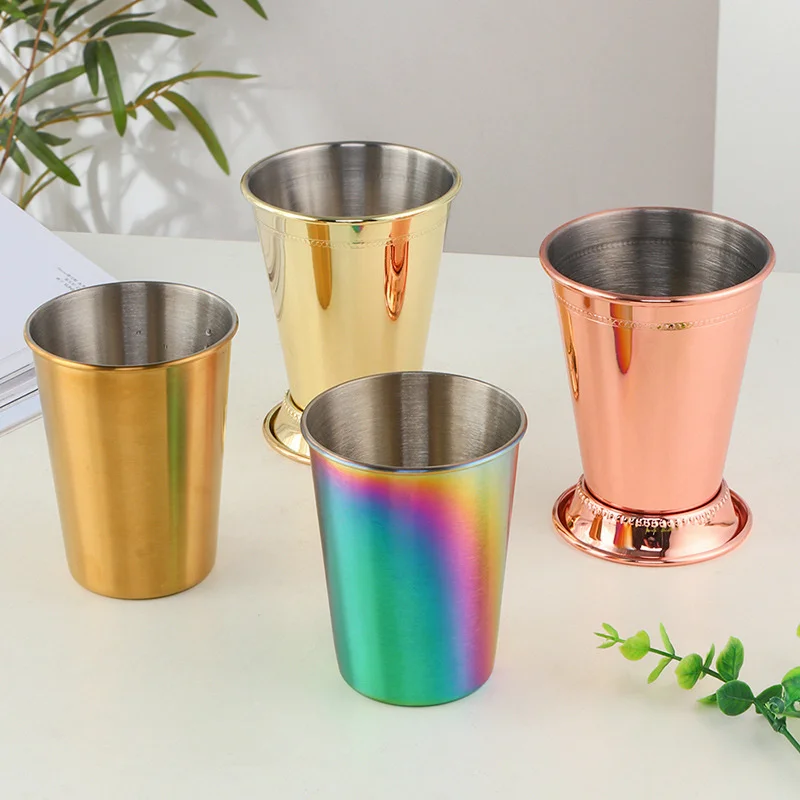 

Cocktail Mug Beer Mug Household Water Mug Creative Stainless Steel Color Mug Reusable Environmental Protection Metal Wine Mug