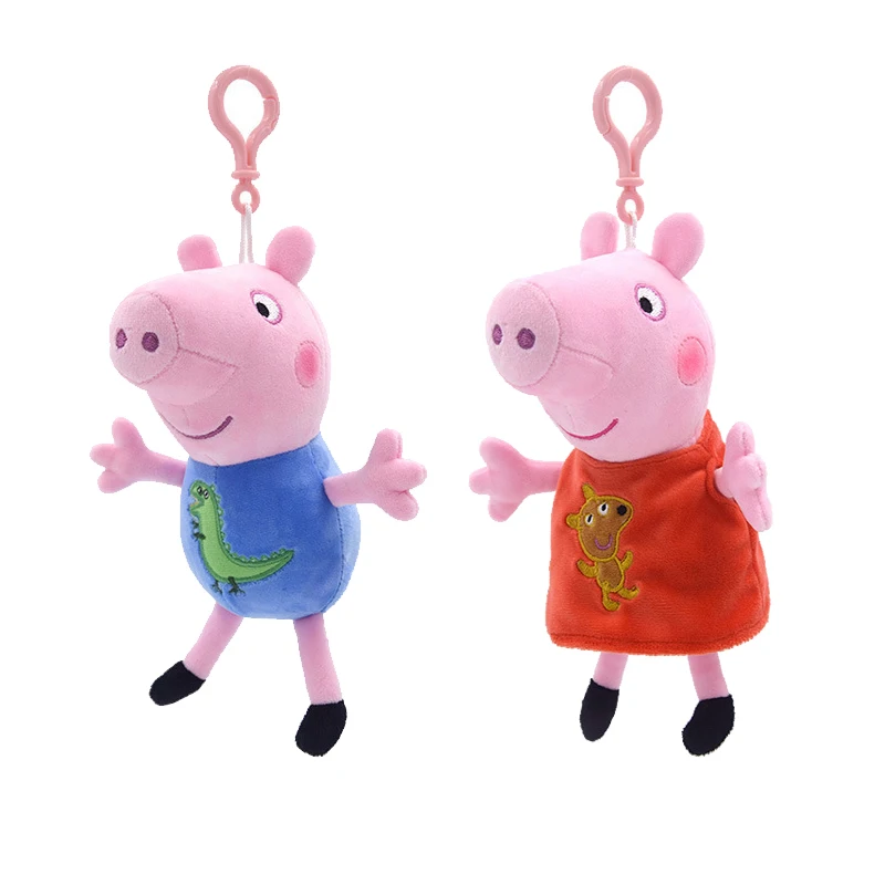 Oryginalna Peppa Pig George Pig mama tata zestaw pluszowych zabawek z kreskówek pluszowe zwierzaki zabawki Anime Cartoon dzieci zabawki świąteczne