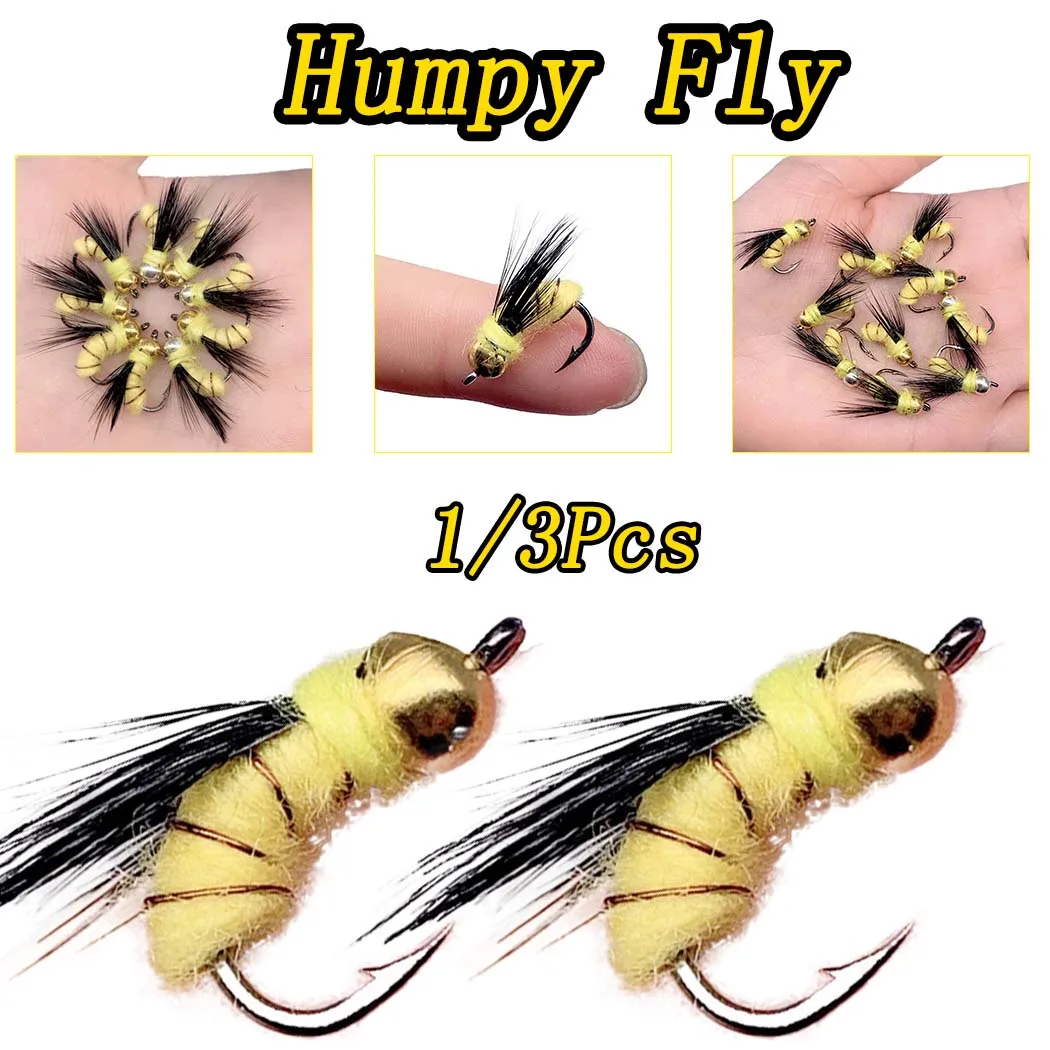 1/3Pcs Fishing Lure #8 Humpy Fly Flies Dry Fly Insect Bait For Trout Fishing Bait