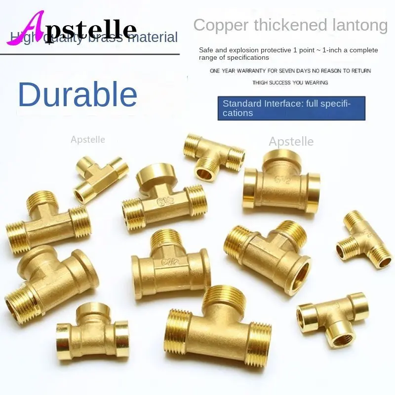 

APSTELLE 1/8" 1/4" 3/8" 3/4'' 1/2'' BSP Female Male Tee 3 Ways Splitter Brass Pipe Fitting Water Gas Oil DN6/8/10/12 Home Garden