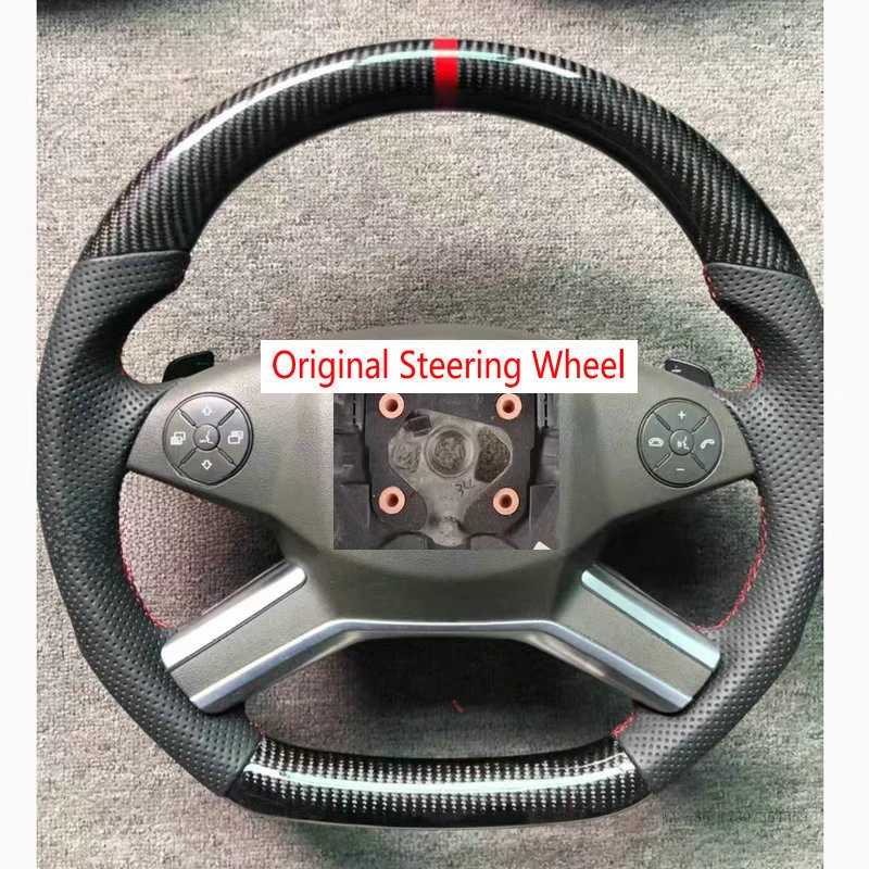 For Mercedes-benz R251 R300 R350 R500 W164 W251 ML GL 350 450 (With Paddle Shifter Holes)100% Real Carbon Fiber Steering Wheel