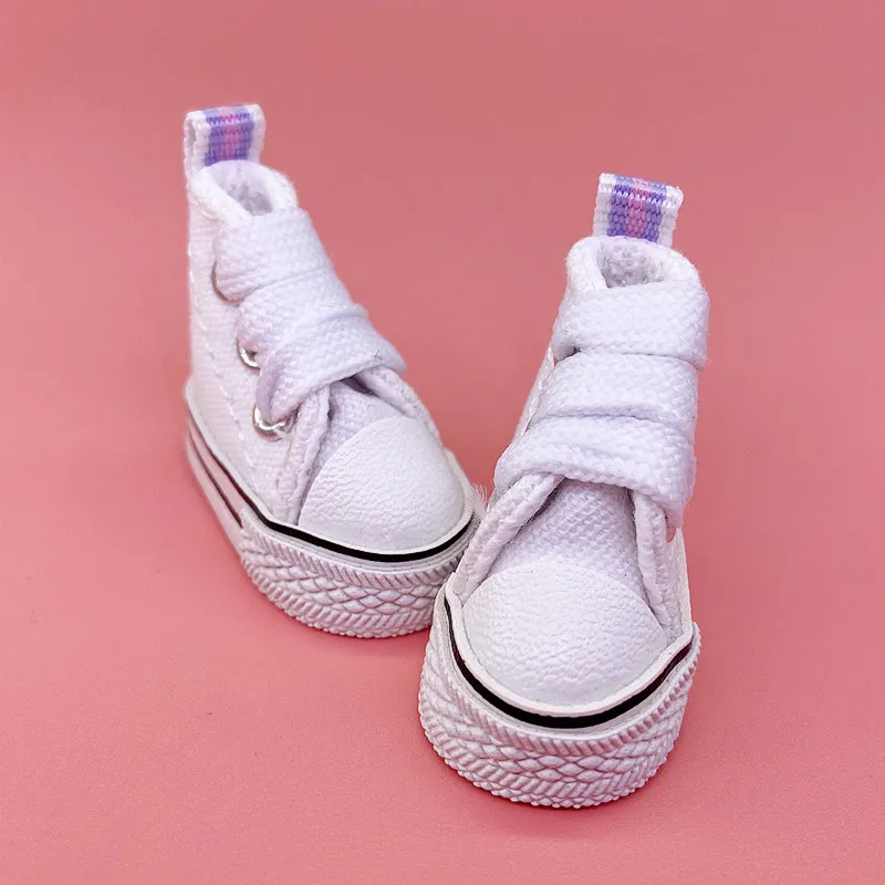 Tilda 3.6cm Doll Shoes For Blythe BJD Toys,Canvas Fabric Sneakers for OB24 1/8 for Blyth bjd accessories Joint Body 1/6 Dolls