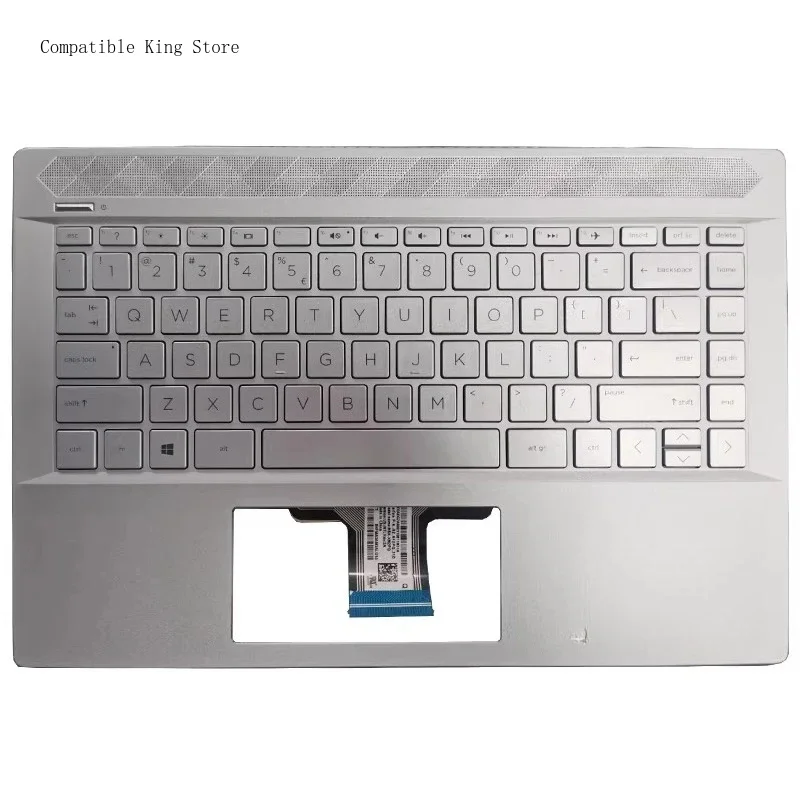 B New US Keyboard For HP Pavilion 14 14-CE TPN-Q207 G7A Laptop Palmrest Upper Top Case with Backlit Keyboard L19191-001