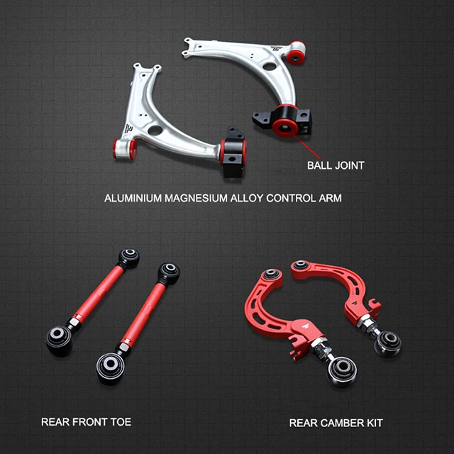 Lengan kontrol bawah depan dengan Bushing untuk Volkswagen Touran Scirocco Sagitar Lengan kontrol dapat disesuaikan untuk Skoda Yeti Octavia