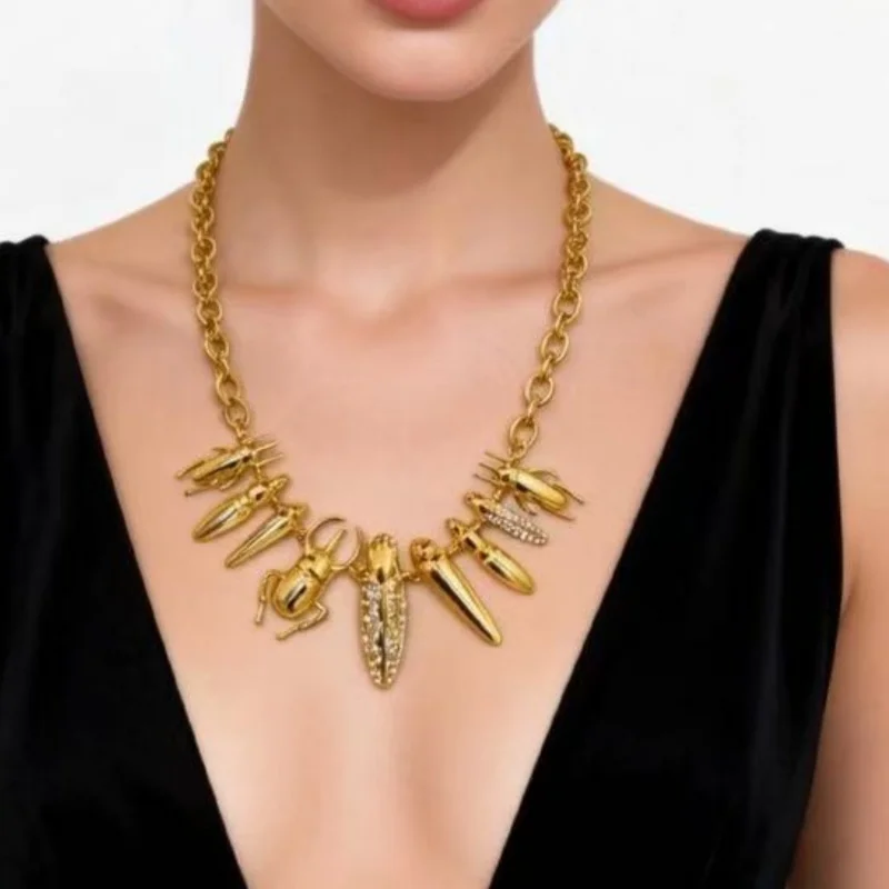 

Exaggerated European And American INS Sharp Necklace Bracelet for Women's Personality Hip Hop Street Style Accessories
