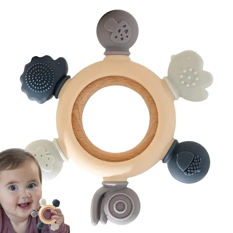 

Teething Toys For Babies 0-6 Months Silicone Chewing Ring Easy To Hold BPA Free Soft And Safe Teether Toy For Girls And Boys