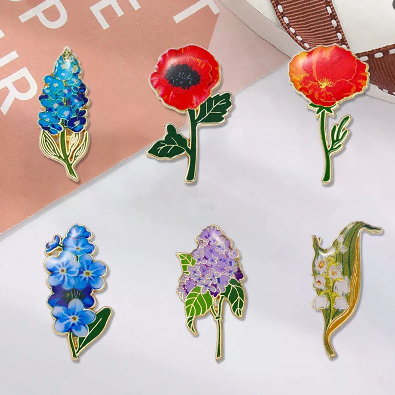 Flower Lily Of The Valley Alloy Pin Spring Plants Brooches Gifts For Floral Lovers Jewelry Accessory