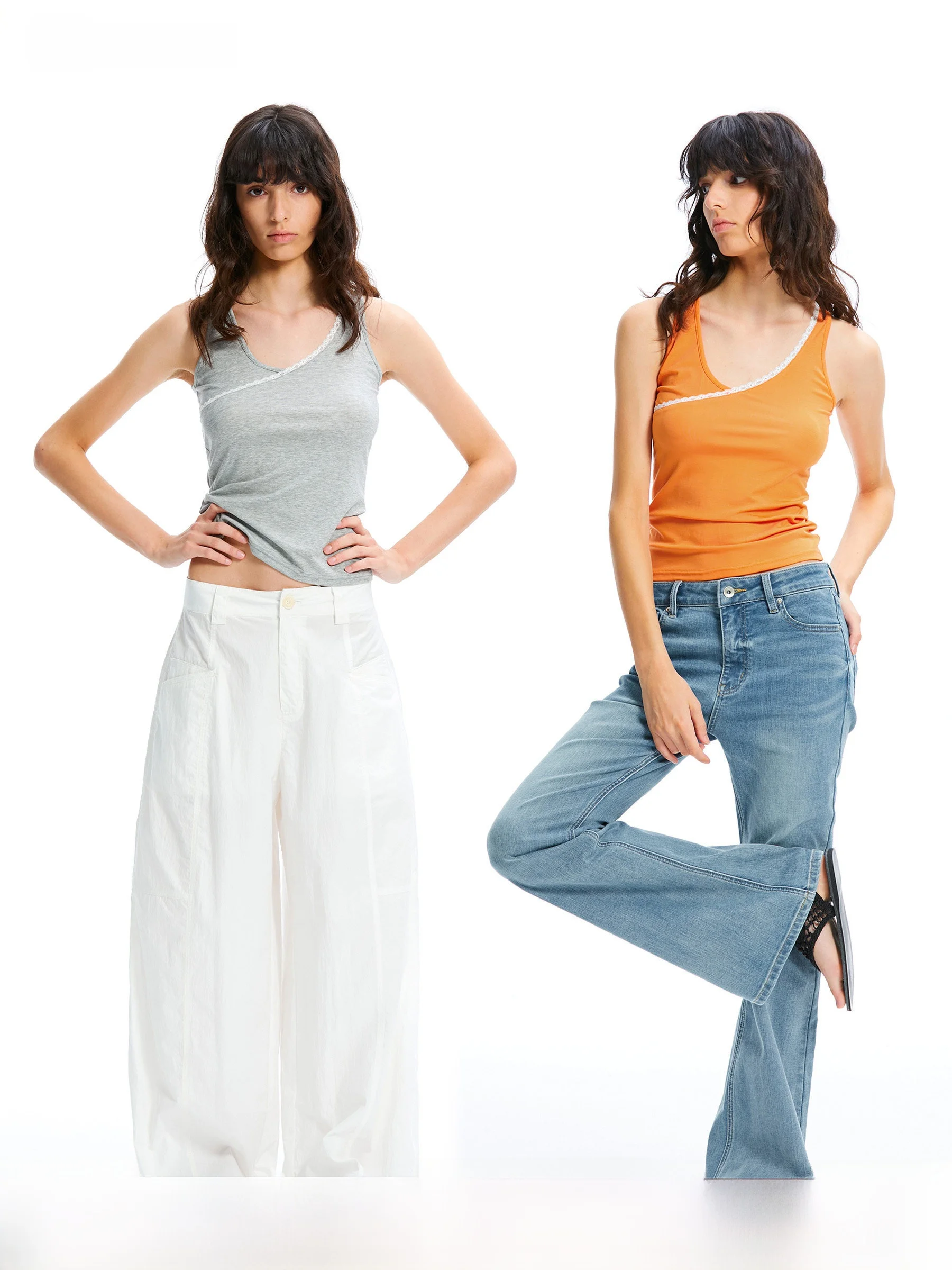 

Lal Summer Breathable Lyocell Slimming Lace Patchwork Women's Vest Original Design Faionable Inner Wear ort Thin Model