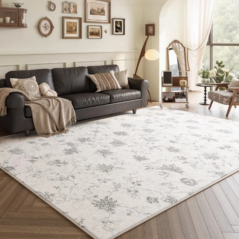 

Large Area Carpets for Living Room French Style Bedroom Decor Plush Carpet Thick Washable Lounge Floor Mat Fluffy Soft Study Rug