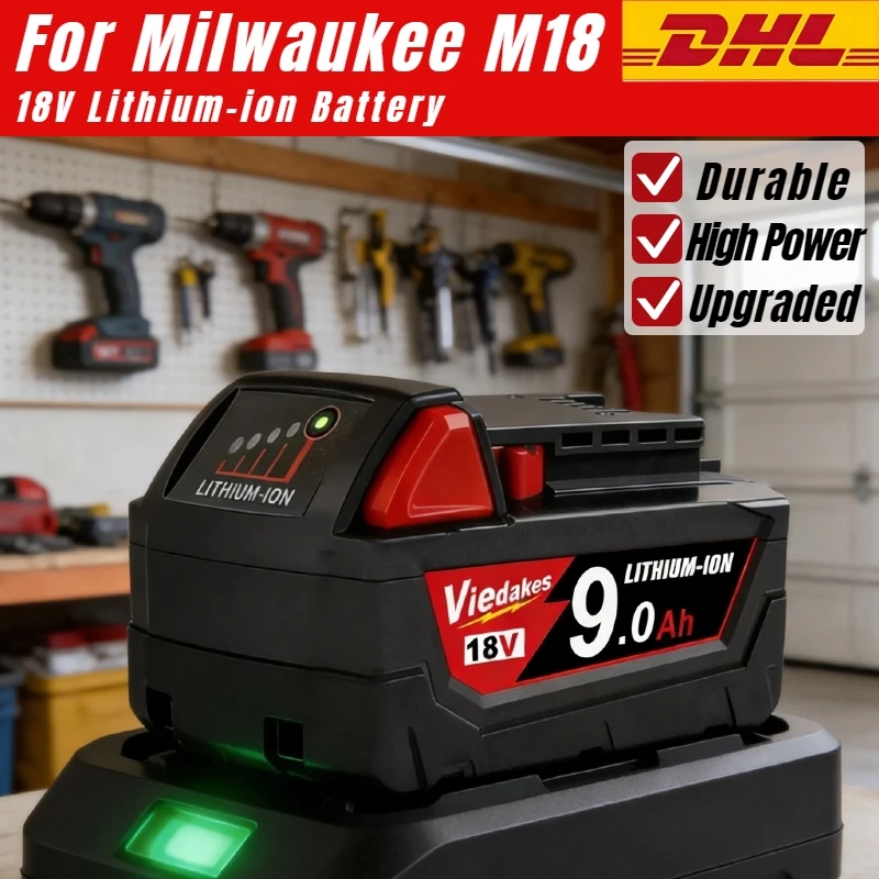 

18 В, 9,0 Ач для аккумулятора Milwaukee, сменная литий-ионная батарея, для аккумулятора Milwaukee 18 В 48-11-2830 0730-20 Tools. ⚡️ ⚡️