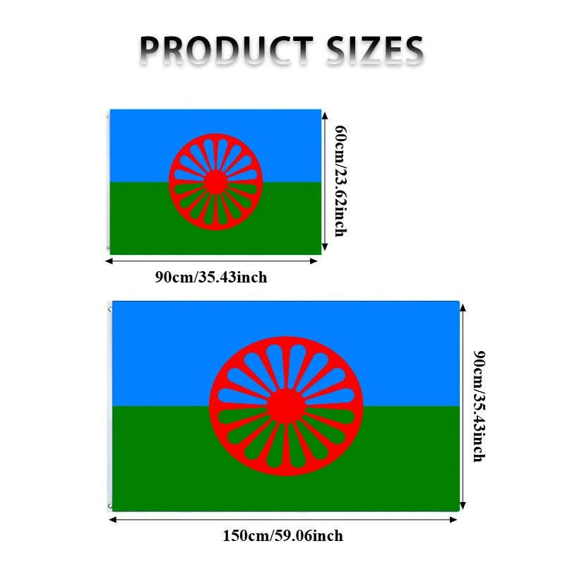 1pc Gypsy Romani Roma Flag, 2x3ft / 3x5ft, Polyester Banner with 2 Grommets, Vivid Colors, Suitable for Indoor & Outdoor Decor