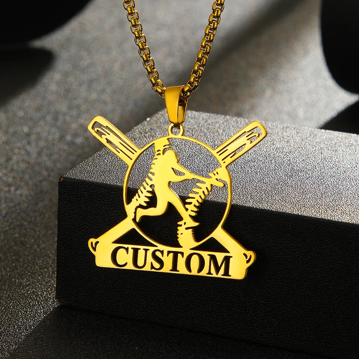 Customized Name Baseball Necklace For Women Stainless Steel Sports Jewelry Personalised Nameplate Pendant Necklace Gift