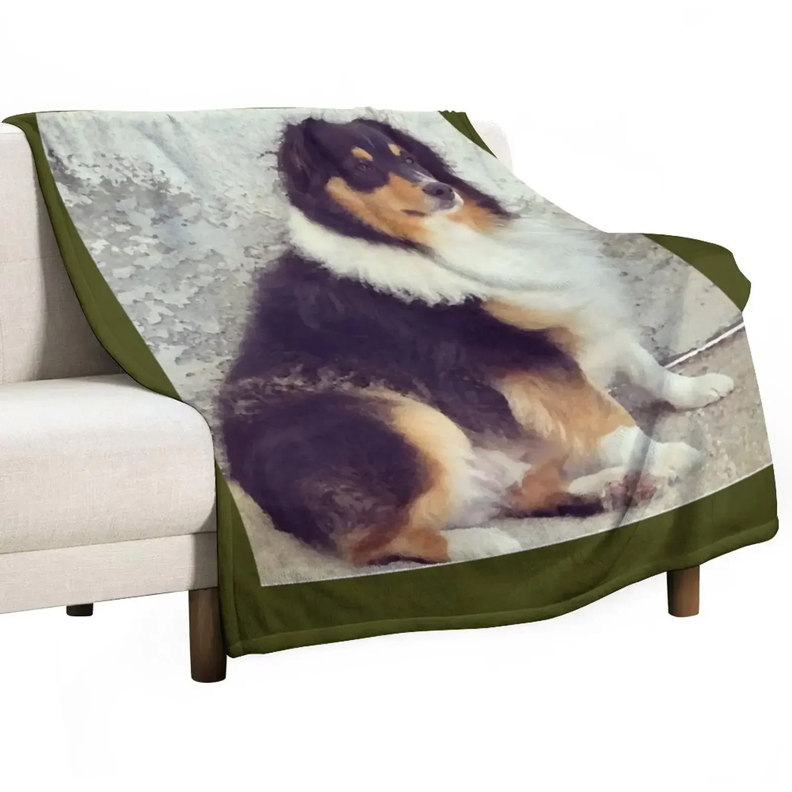 New Aussie - Australian Shepherd by Iritof Throw Blanket Thermals For Travel Furrys for babies Blankets