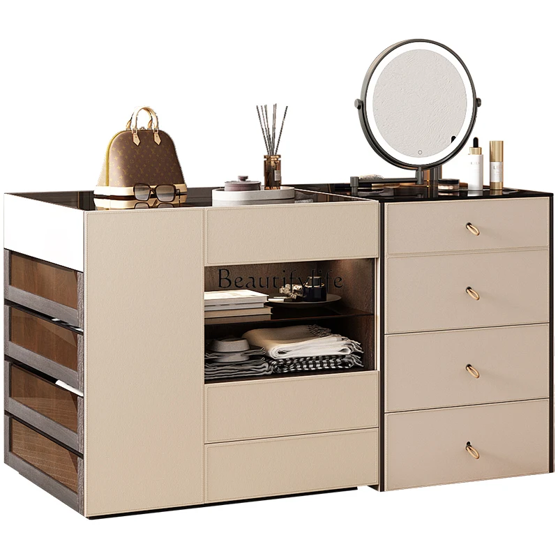 

Modern light luxury cloakroom, mid-island cabinet, dresser, integrated cloakroom, double-sided storage chest