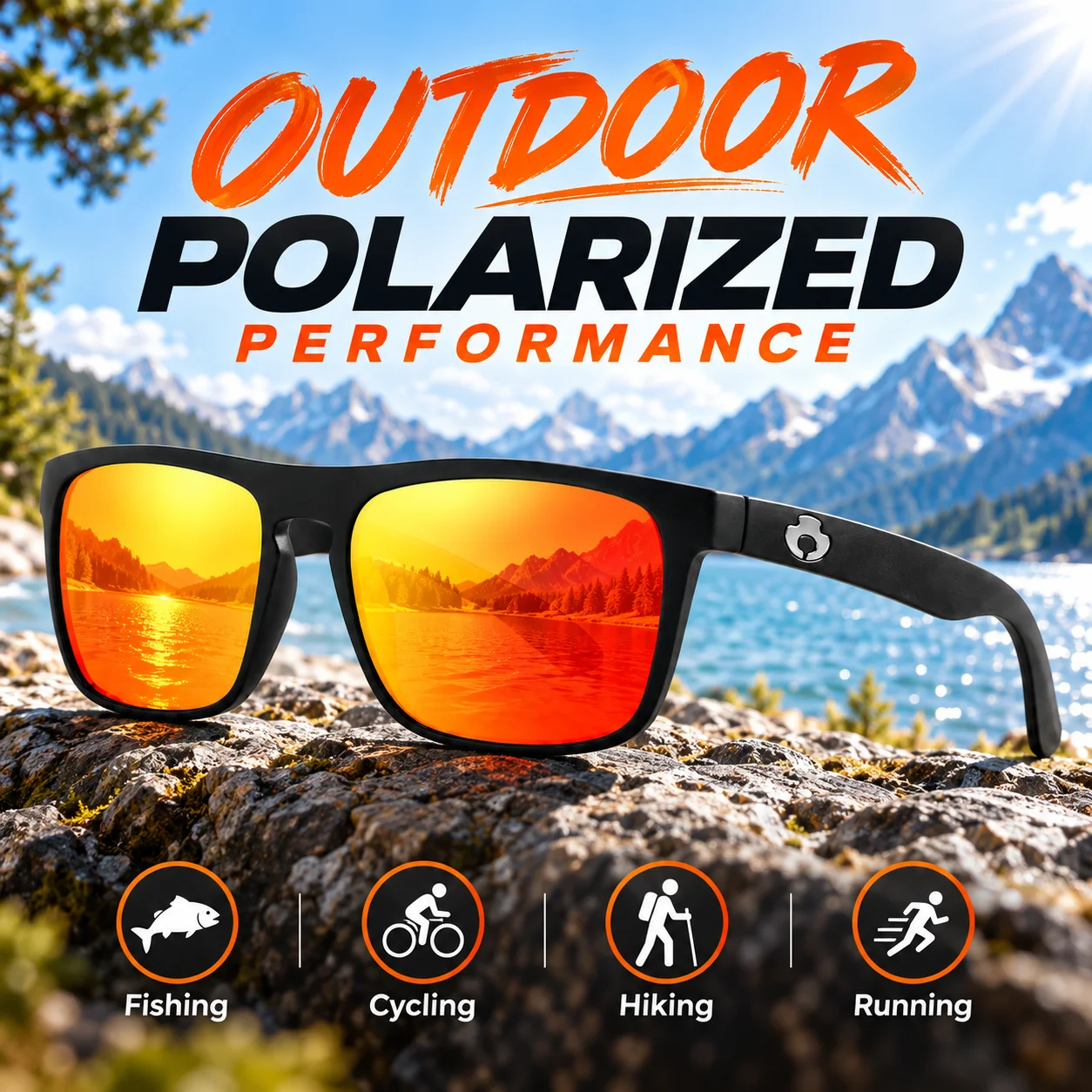 BLUE OTTER Polarized Outdoor Glasses UV400 Sports Sunglasses for Men Women Fishing Climbing Hiking Running Trekking Travel