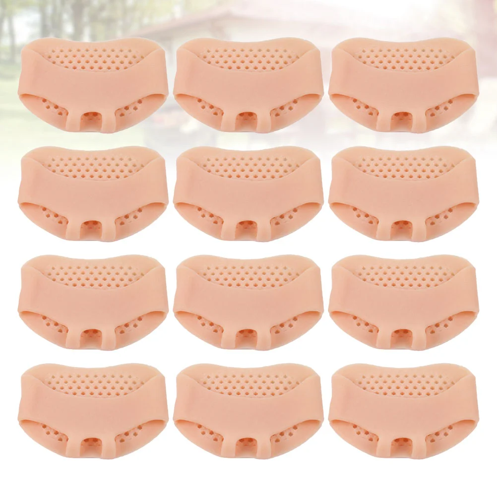 

12pcs Metatarsal Sleeve Foot Pads Forefoot Toe Insoles Anti-pain Insole for High Heels Pain Relief(Skin Color)