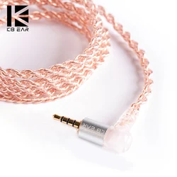 KBEAR-Cable de cobre de 4 núcleos para auriculares, Conector de 2 pines, QDC, MMCX, TFZ, HIFI, para KBEAR KB06, KZ, ZSN PRO