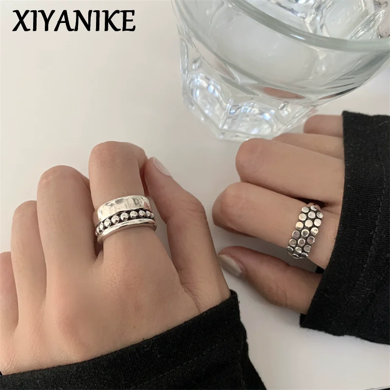 

XIYANIKE Round Ball Geometry Stackable Adjustable Rings For Women Girl Fashion New Jewelry Gift Party Birthday anillos