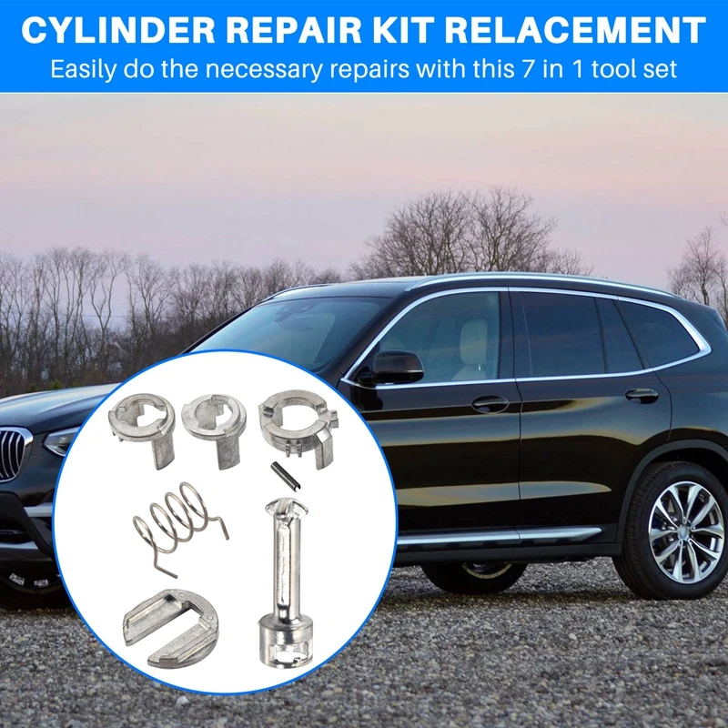 Car Front Left & Right Door Lock Cylinder Repair Kit Replacement 51217035421 For-BMW X3 E83 X5 E53