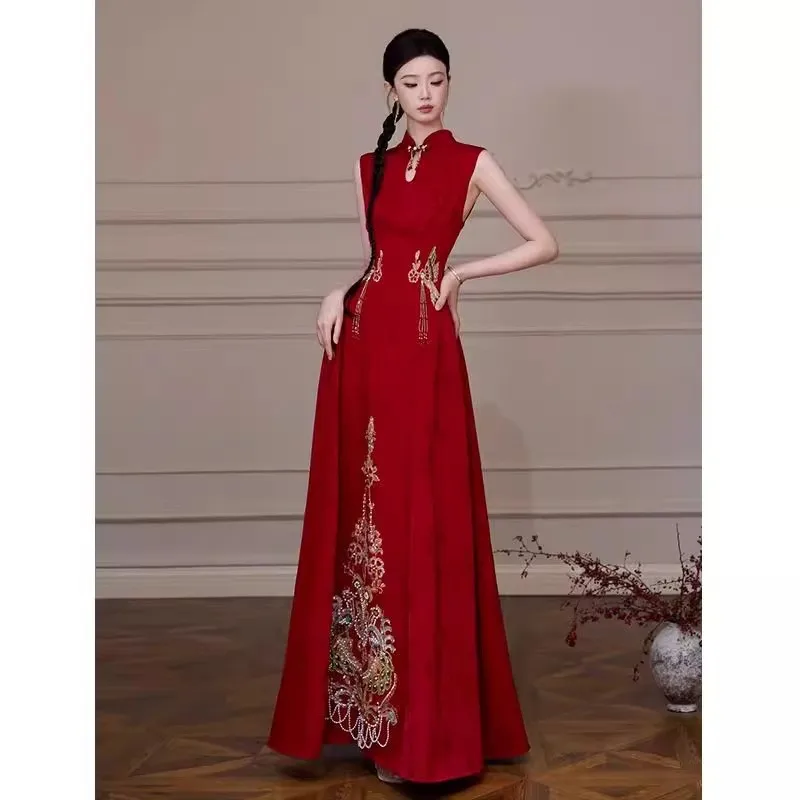 رداء صباحي شيونغسام جديد على الطراز الصيني لتحميص نمط الملابس ذات الياقة الوقوف الصغيرة الحجم #1