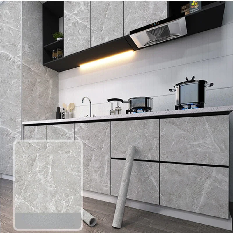 

20M Marble Kitchen Oil-Proof Film Stove Waterproof Moisture-Proof Self-Adhesive Wallpaper Countertop Cabinet Renovation Sticker