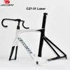 CECCOTTI-Cadre de vélo de route en carbone, modèle RF27, logo laser, guidon T47BB, frein à disque, câble interne complet 5
