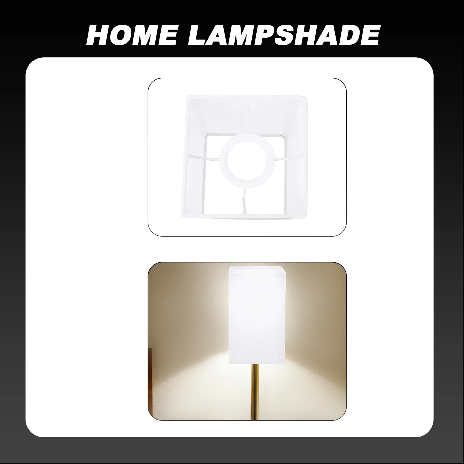 

White Square Cloth Lamp Shade Accessories for Ceiling Wall Light Chandelier Dust Cover Durable Fabric Iron Frame Lighting