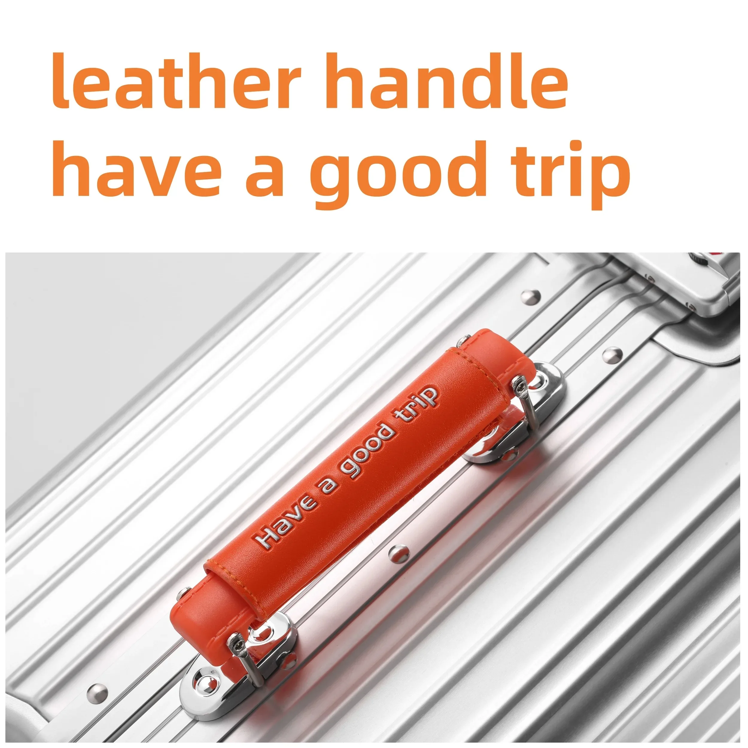 جميع حقائب سبائك الألومنيوم والمغنيسيوم مع عجلة دوارة قفل TSA مقبض جلدي 20 بوصة حقيبة سفر للصعود الأمتعة المتداول