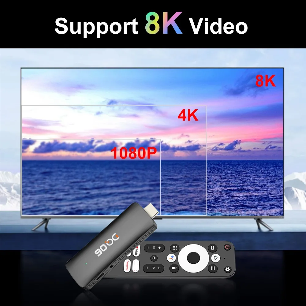 DQ06 ATV Mini TV Stick Android 12 Allwinner H618 Quad Core 8K
