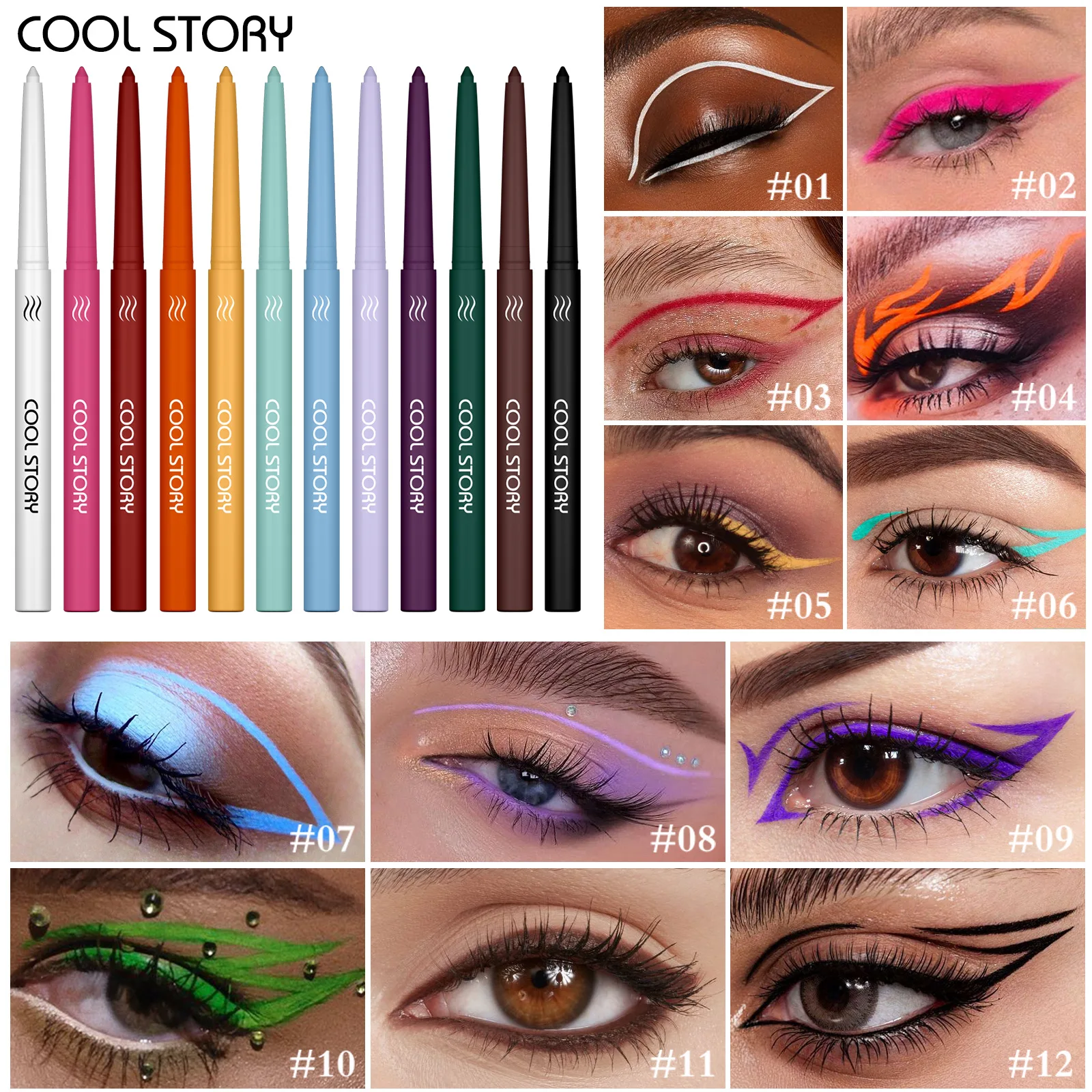 Matita gel eyeliner opaca monocolore, ombretto multifunzione cremoso e setoso, facile da colorare, impermeabile e resistente al sudore