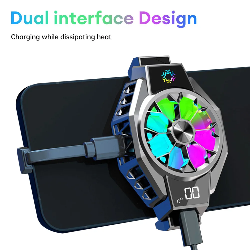 مبرد هاتف محمول صغير للألعاب ، مشعاع لهاتف آيفون ، شاومي ، سامسونج ، هواوي ، محترف ، أشباه الموصلات ، مروحة تبريد ، بالوعة حرارية