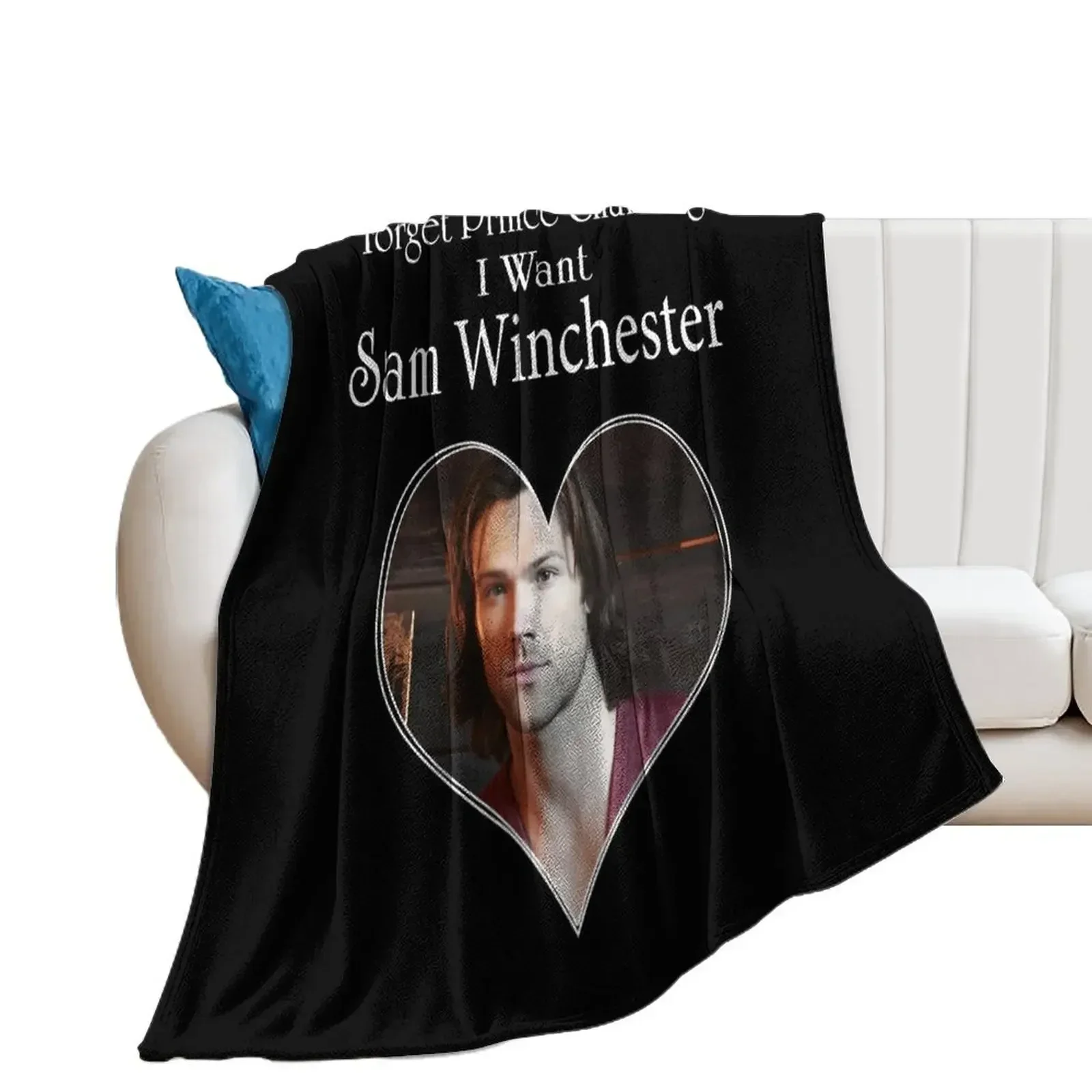 Forget Drince Chariming I Want Sam Winchester Throw Blanket blankets and throws Summer Plaid Blankets