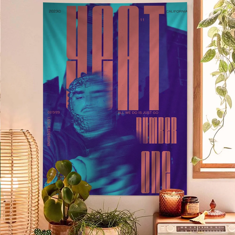 

Rapper Y-Yeat Colorful Tapestry Wall Hanging Hanging Tarot Hippie Wall Rugs Dorm Art Home Decor