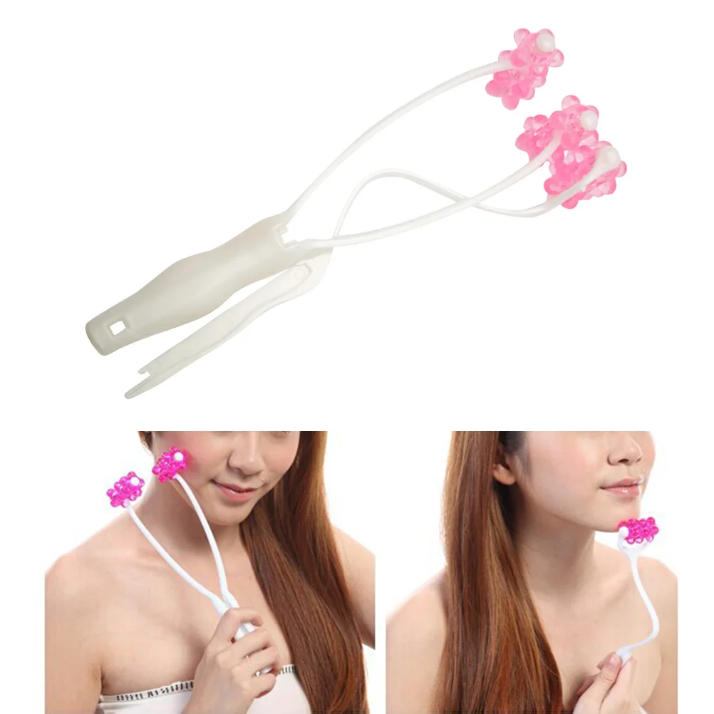 Masajeador Facial con rodillo 2 en 1, herramienta de belleza para el cuidado de la piel, adelgazante, barbilla, cuello, elástico, estiramiento de la piel, masajeador Facial